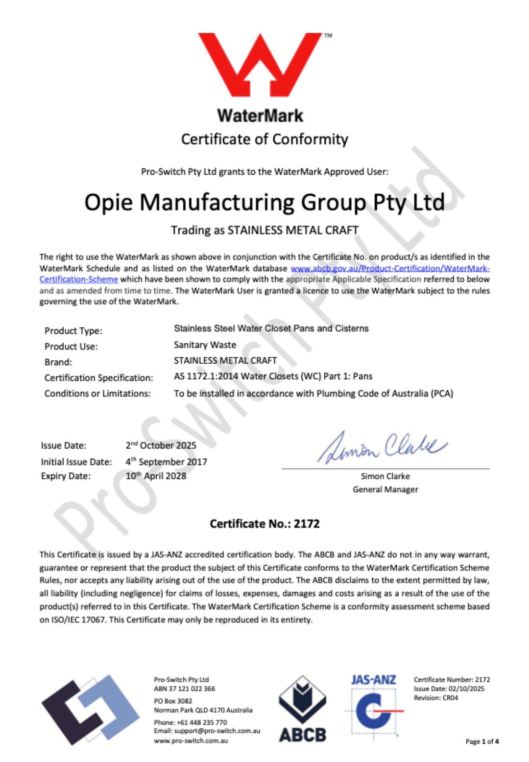 WaterMark Certified SMC Products